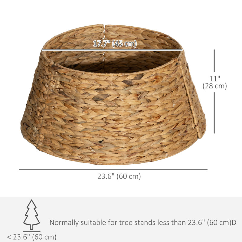 Anneau d'arbre de Noël en jacinthe 24 po tissé à la main naturel