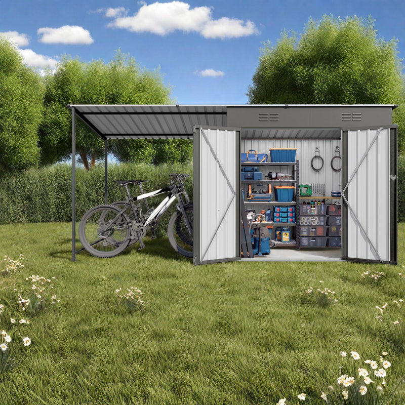 tout-en-1, abri de patio moderne en métal 12 pi x 4 pi
