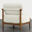 Chaise d'appoint en bois massif au design intemporel et grain de bois naturel-686156287