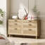 Commode contemporaine en rotin de 51 po avec tiroirs-2131172501
