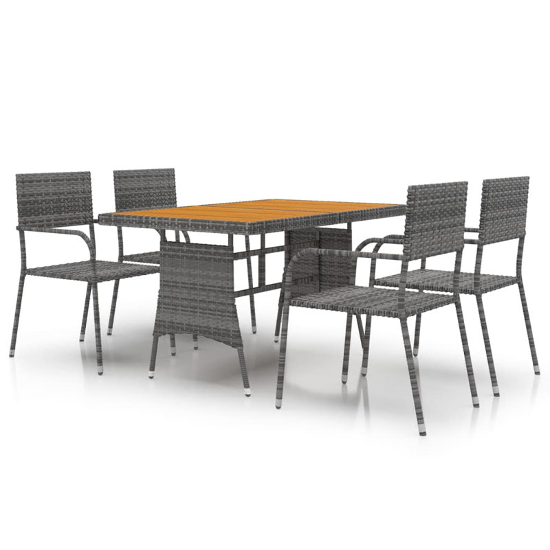 Jarrette 4 - Person Wicker Patio Dining Set with, Tan