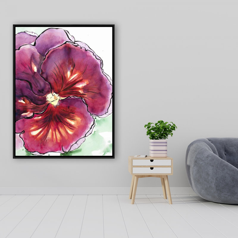 Orchidée fleurie avec pétales ondulés, reproduction sur toile