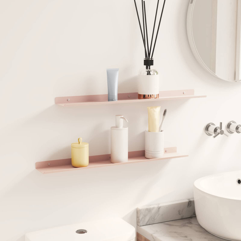 Steel Floating Shelf, Pink