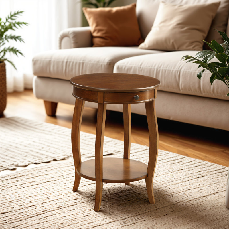Table de bout ronde avec rangement Vertis