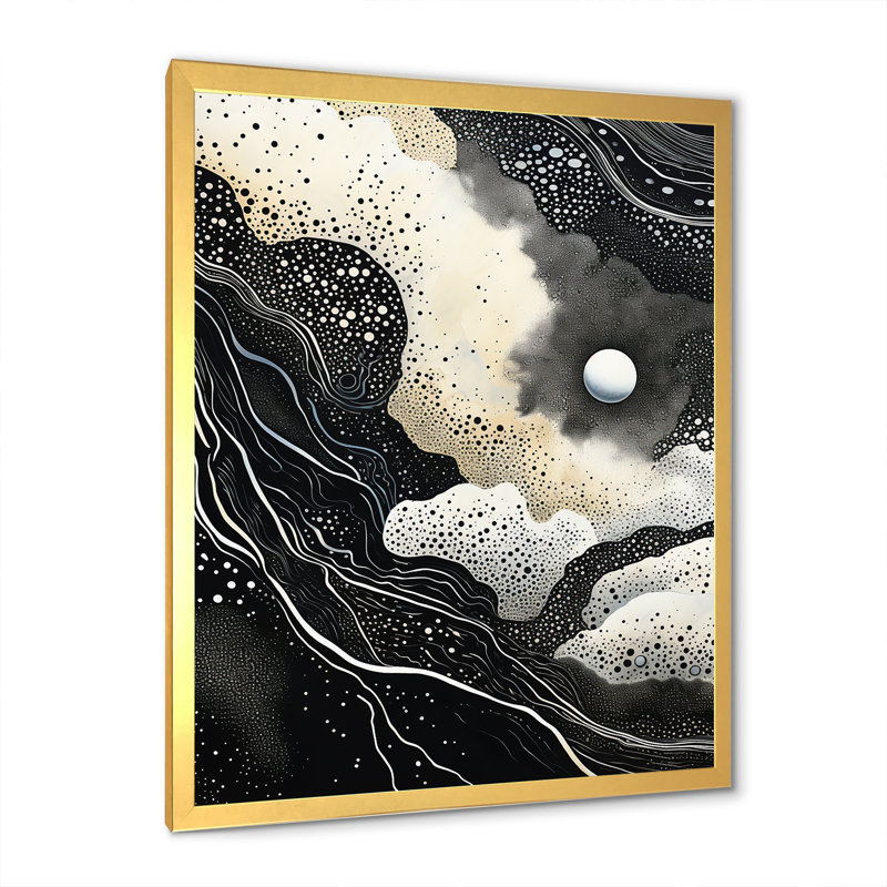 Deep Marine Scenes Modern Collage II - impressions sur toile abstraites, H 20 po x l 12 po x P 1 po, Cadre doré simple