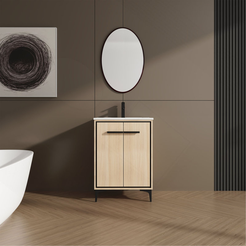 Meuble-lavabo luxueux avec des matériaux de qualité et un design fonctionnel, 24"