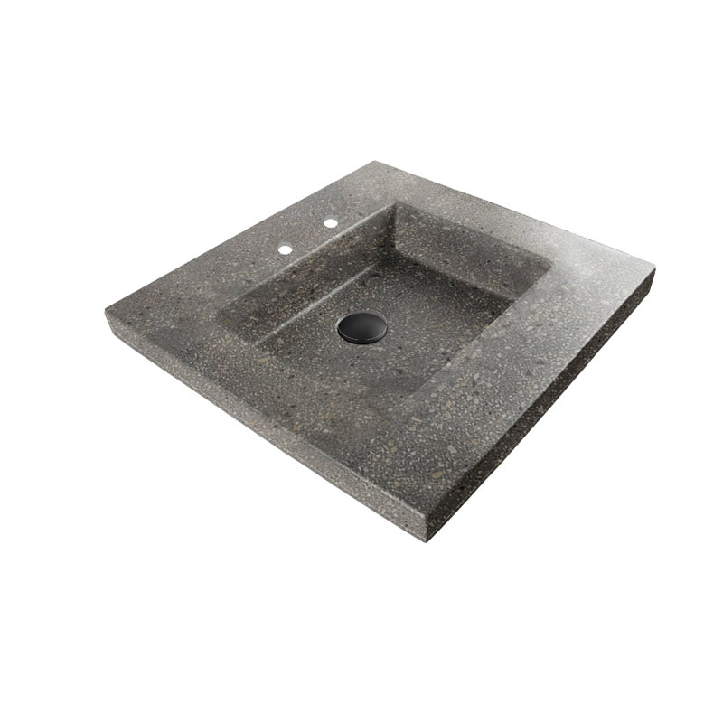 Newterra Bathroom Sink, Basalto, Deck Mounted