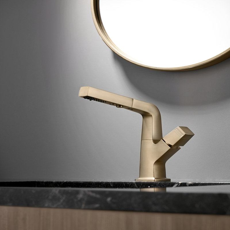 Single-Hole Single-Handle Bathroom Faucet, Brushed Gold