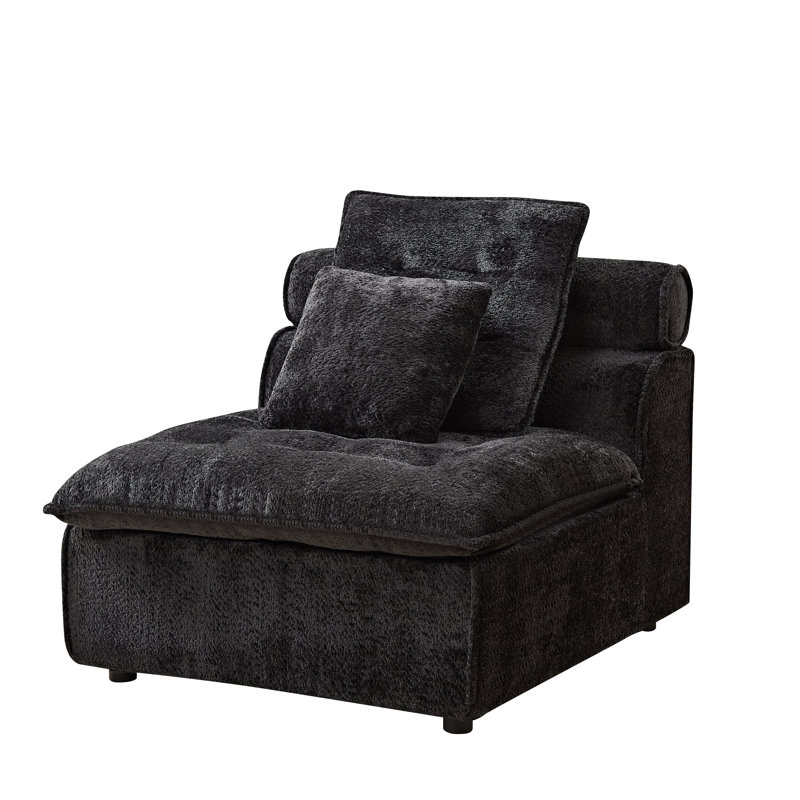 Siège du milieu, Bouclé noir, Noir