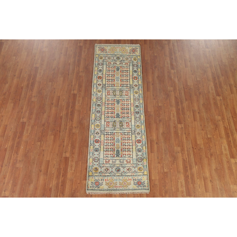 Tapis de couloir indien à motif géométrique 3x8