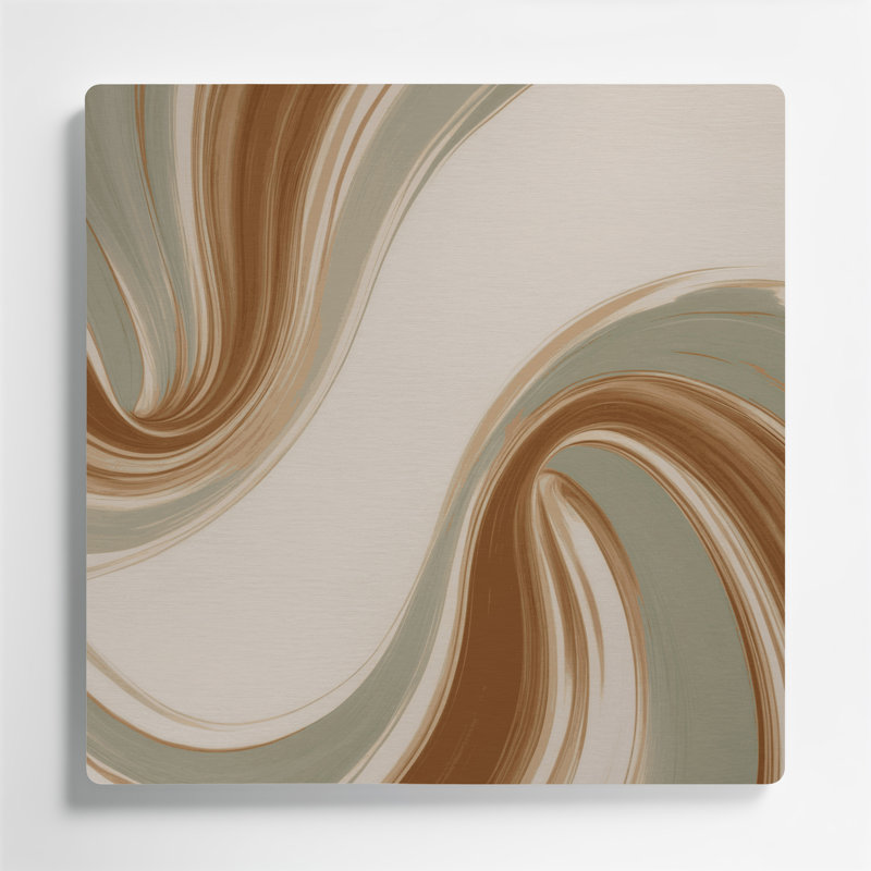 Minimalisme 62, art mural en métal beige, H 16 po x l 16 po