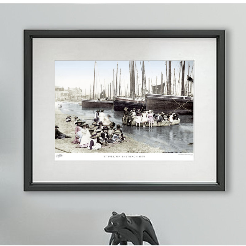 St Ives, On The Beach 1890 by Francis Frith - Single Picture Frame Print, 40cm H x 50cm W x 2.3cm D