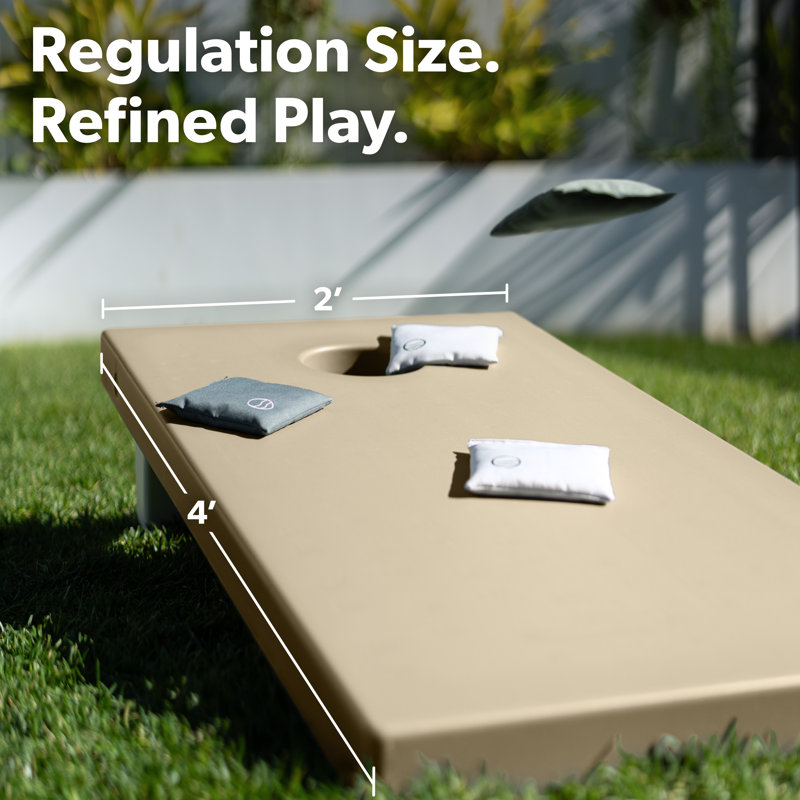 Ensemble de jeu de cornhole toutes saisons Coast Modern - format réglementaire 4 x 2 pi - Jeu d'extérieur de qualité supérieure pour adultes et famille - Sable