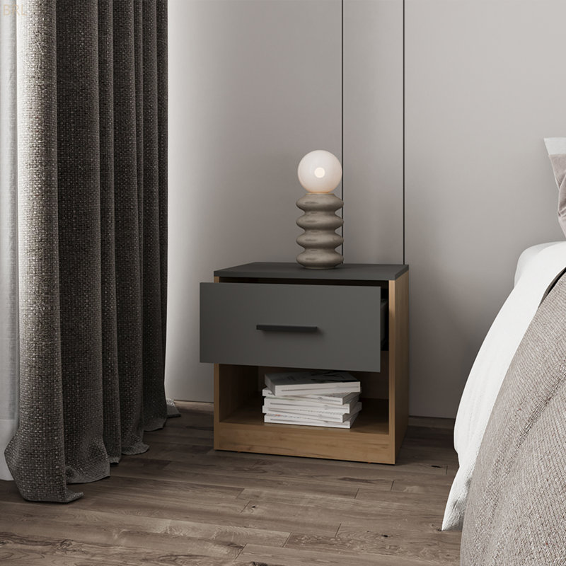 Kemp Mill Nightstand, Matt Grey/Macadamia