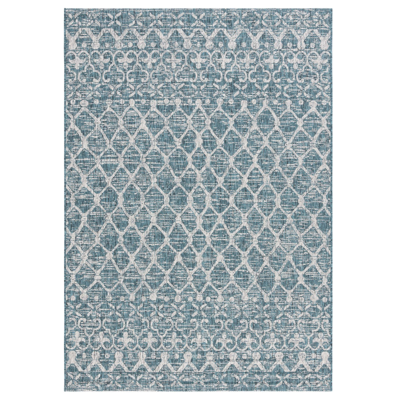 Tapis d'intérieur / extérieur à motif géométrique Bijan Performance, Rectangle 5 pi 3 po x 7 pi 7 po