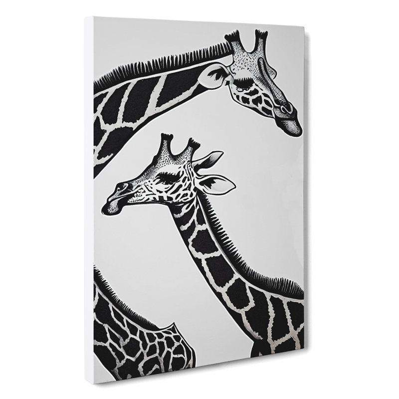 XC1022-4795X Two Giraffes - Wrapped Canvas Print, 60cm H x 40cm W x 3cm D