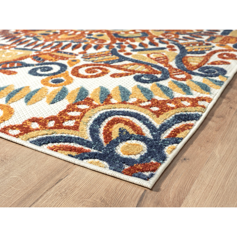 Tapis contemporain à motif multicolore Inso, Rectangle 4 pi x 6 pi
