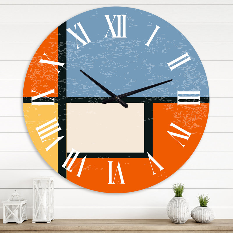Minimal Compostions géométriques de formes élémentaires XXIX - Horloge murale moderne, Médium