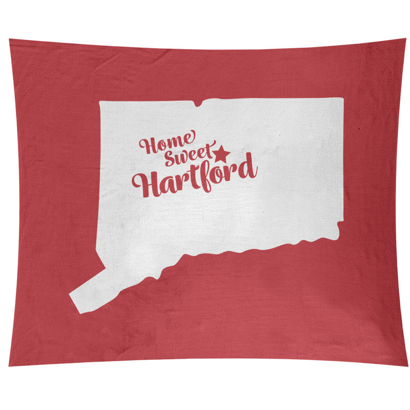 Tapisserie murale connecticut hartford, H 27,5 po x l 37,5 po, Rouge