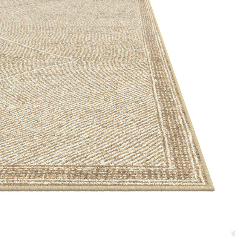 Benzara Beige And White Viscose Area Rug 8X10