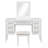Elegant Vanity Desk With Mirror, Lights, And 7 Drawers, Cushioned Stool-726464703