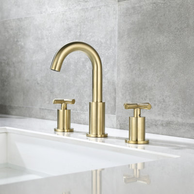 Widespread 2-handle Bathroom Faucet with Drain Assembly