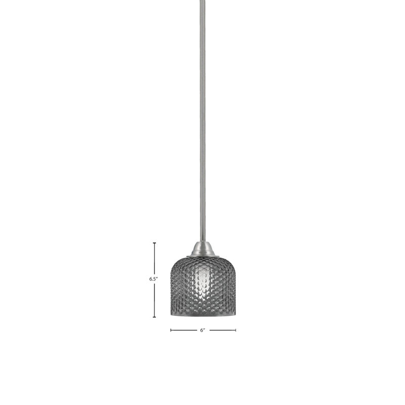 Mini-luminaire suspendu 6 "Paramount, Nickel brossé, Noir