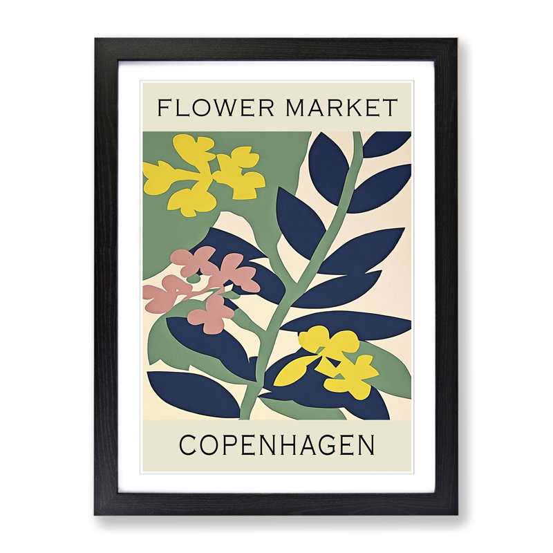 Copenhagen Flower Market Exhibition No.2 - Single Picture Frame Print on Wood, 34cm H x 25cm W x 2cm D