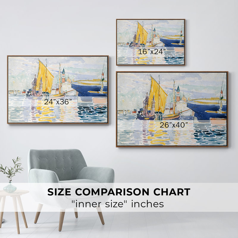 Paysage rétro - XL, Toile encadrée noyer flottant, H 17 po x l 25 po x P 2 po