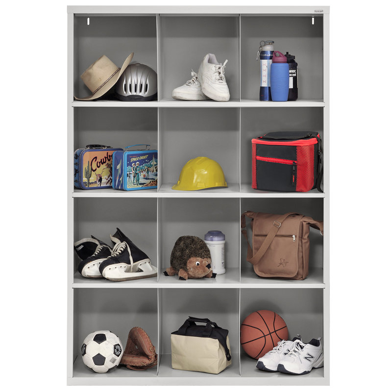 Adjustable Dove Gray Wooden 12-Compartment Storage Organizer