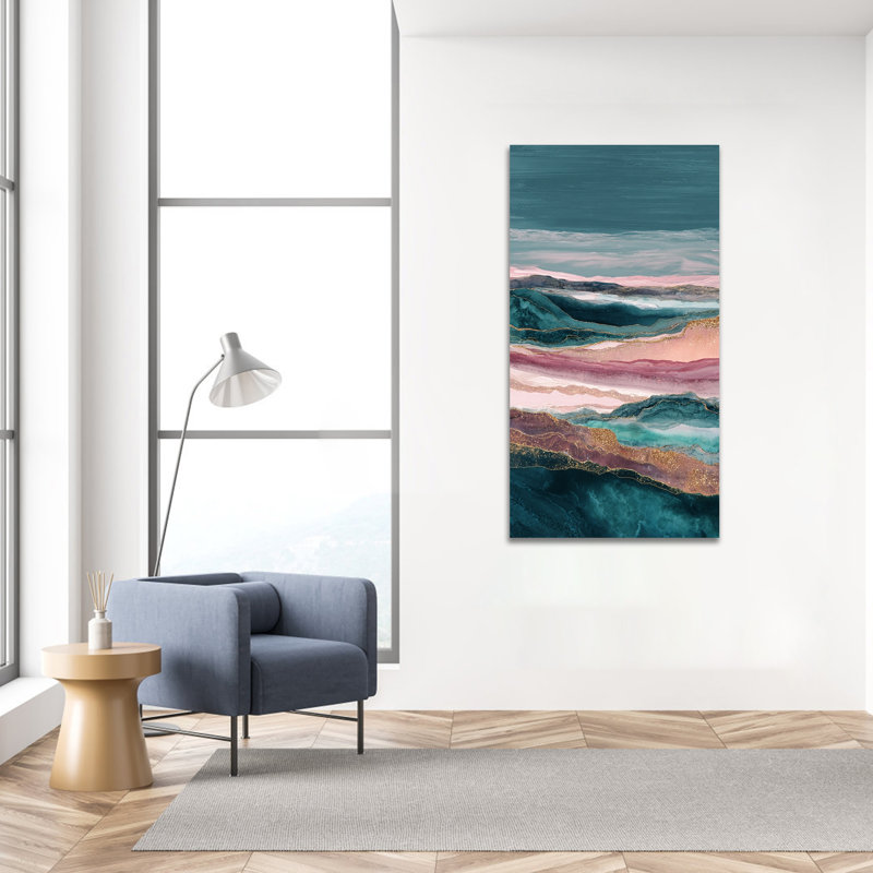 Large Abstract Canvas Artwork - Elegant Wall Art Abstract Picture for Living Room, Modern Landscape Art Wall Decor for Bedroom, High-Quality Wrapped Frame Print, 30×60 inches