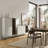 Besseris 1 Display Cabinet in Cashmere & Dark Oak - Elegant Storage with LED Lighting