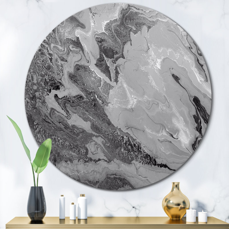 «Gray Wavy», art mural moderne, H 23 po x l 23 po x P 1 po