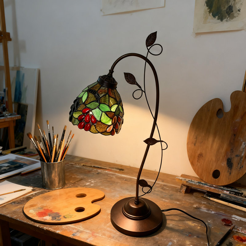 Lampe de table en verre coloré Tiffany