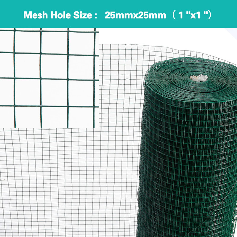 Bettrys Metal Wire/Mesh Fence, 24" X 6M, Green