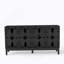 Buffet 60,5 "Mid Century Modern Buffet avec rangement, meuble télé, armoire de rangement avec 4 portes et tablettes réglables pour la cuisine, le salon, le vestibule, noir