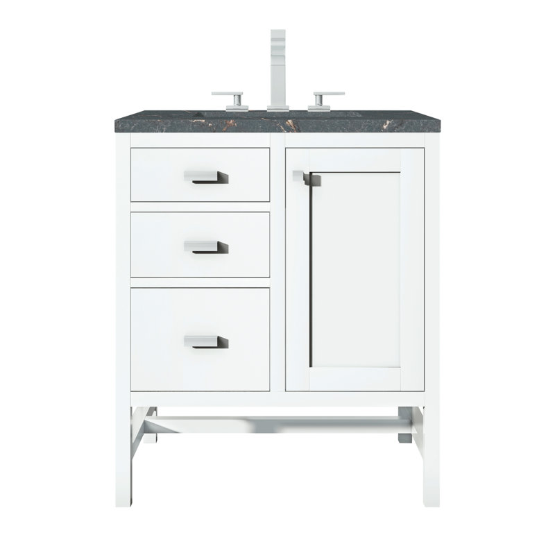 Addison 30 in. Single Vanity, Glossy White, Parisien Bleu, 8" Widespread