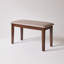 Banc à structure en bois massif avec coussin en tissu technique – Tabouret rembourré de style campagnard