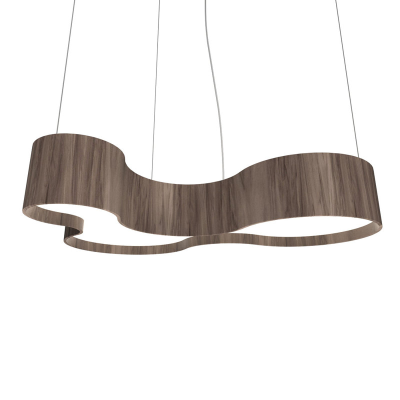 1 - Light LED Pendant, American Walnut