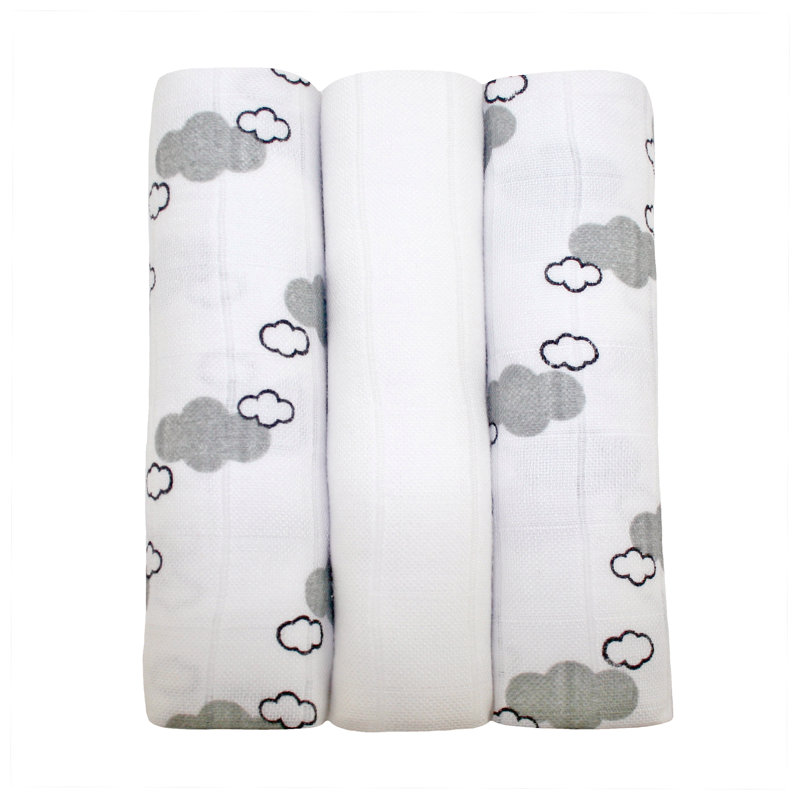 Massimo Cotton Blend Muslin Square, Grey