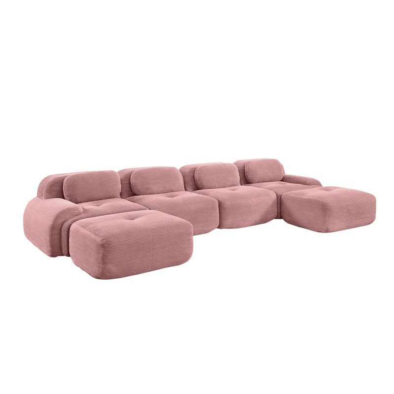 Canapés modulaires ergonomiques de qualité supérieure, tissu en velours côtelé respirant, design moderne pour le salon