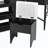 3-Piece Modern Corner Vanity Desk Set with Glass Top Charging Station and Jewelry Organizer-236470861