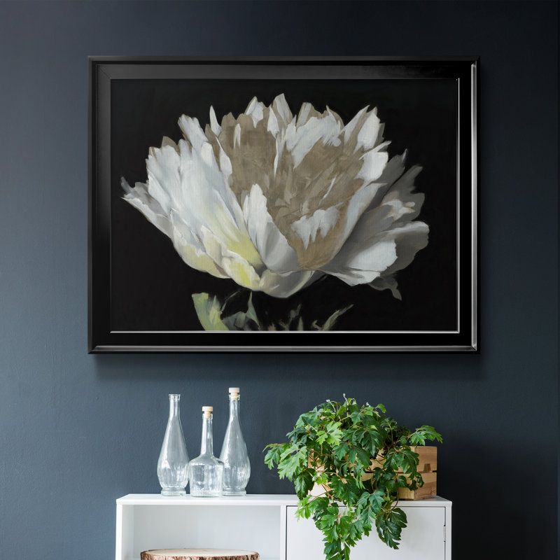Reproduction de photo de pivoine sur toile, H 18,5 po x l 24,5 po x P 1,5 po, Toile avec cadre noir