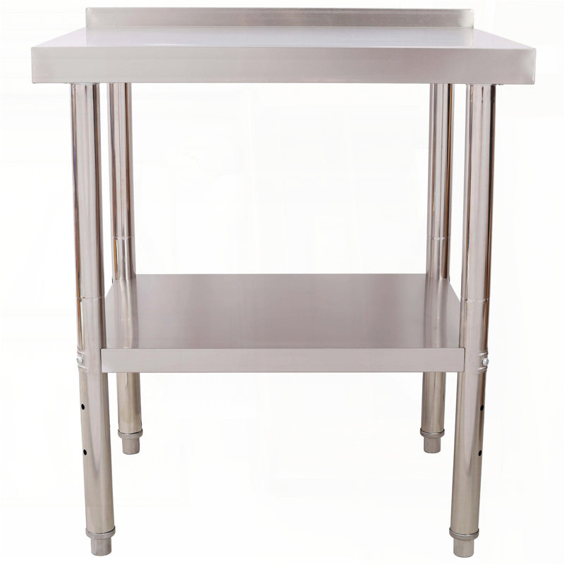 Table de préparation robuste en acier inoxydable avec tablette réglable