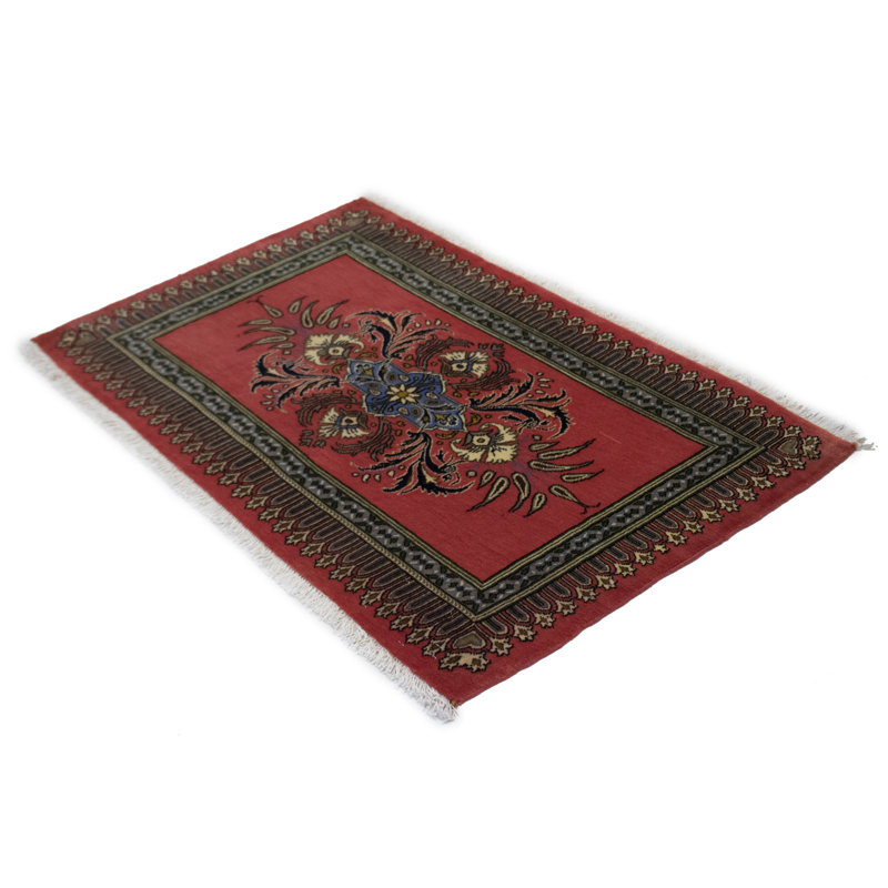 Tapis traditionnel corail rouge 2X3 One-of-a-Kind