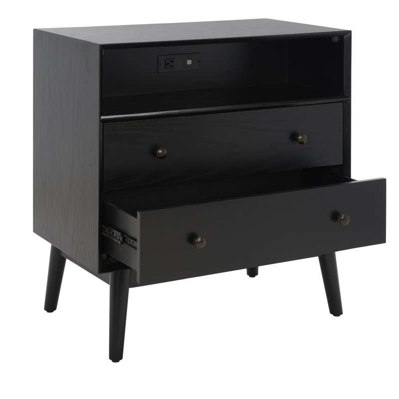 Kamrudeen 29'' W Nightstand, Black