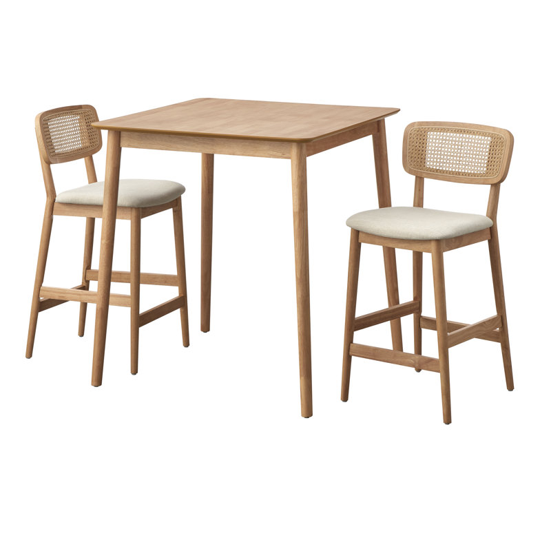 Ensemble de salle à manger à hauteur de comptoir Comyns, 3 pièces: table, 2 chaises
