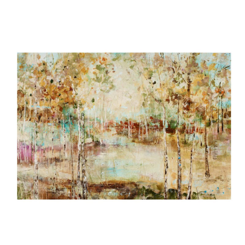 «Shimmer White Woods» par Jodi Maas - Impression sur toile, H 40 po x l 58 po x P 1,5 po, Gel coupé au couteau