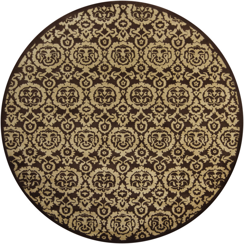 Wool Geometric Indoor Rug, Round 7'9"