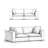 Jasmine Cloud Grey 2-Seater Modular Sofa, Stain-Repellent Performance Fabric Couch for Living Room, Cloud Grey with Removable Cushions